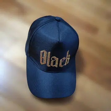 비즈 장식 [ Black ] 로고의 블랙 캡