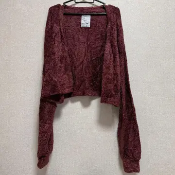 SHAREEF 버건디 크롭 가디건