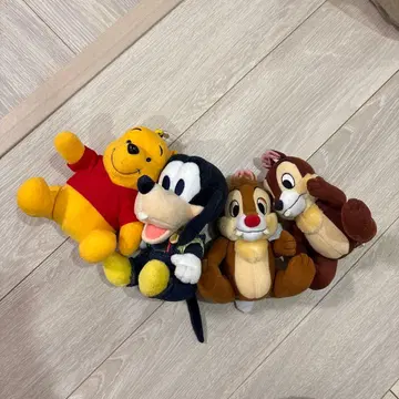 푸우 구피 칩 앤 데일 봉제 인형 세트