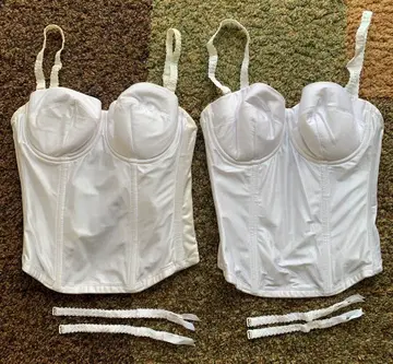 화이트 코르셋 D70 사이즈 스트랩 포함 2종 세트