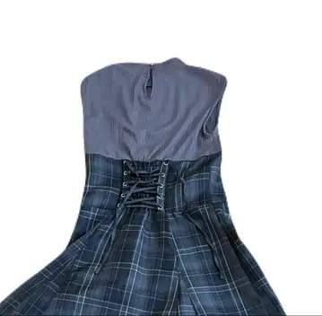 더즈린 체크 슬리브리스 코르셋 원피스