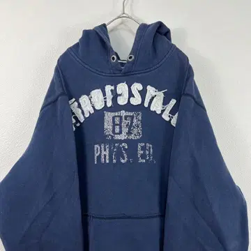 00s y2k Aeropostale 네이비 후드 부착 후드티