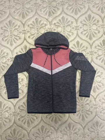 ROXY 그레이 핑크 후드티 L