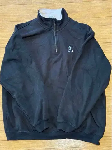 90s 자수 미키 하프 지퍼 맨투맨 구제 의류