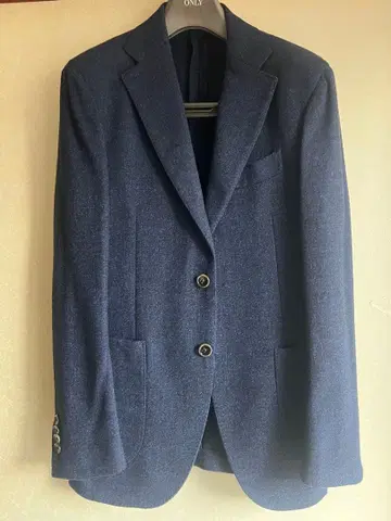 온리 네이비 비즈니스 재킷 울 혼방