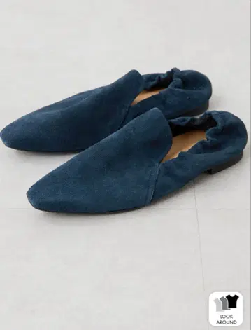 네이비 개더 플랫슈즈 사이즈 38 일본제