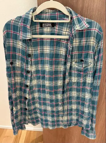 HYSTERIC GLAMOUR 체크 무늬 긴팔 셔츠 S