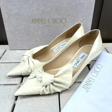 38 지미추 엘리너 45 펌프스 화이트 로우힐