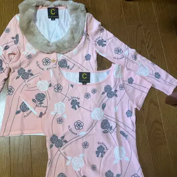 [새상품급] CLATHAS 꽃무늬 가디건 핑크