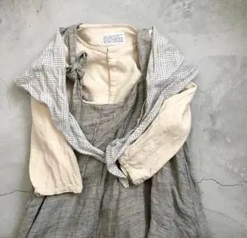 cheer 삿포로 린넨 살로펫 원피스 에이프런 원피스