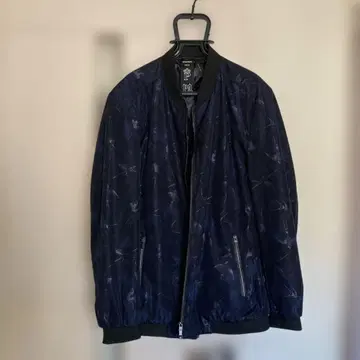 네이비 프린트 패턴 블루종