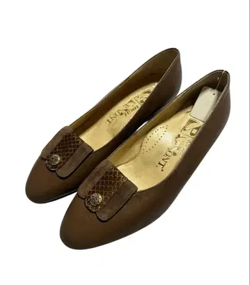 오늘 한정 가격 하이힐 펌프스 브라운 23.5cm 천연 가죽