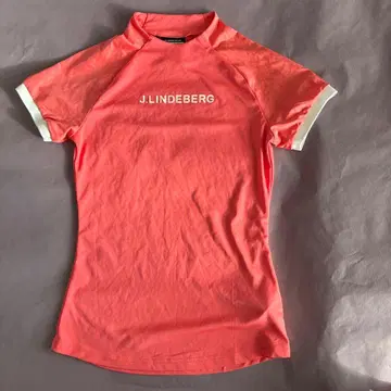 J.LINDEBERG 코랄 핑크 하이넥 셔츠