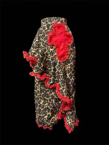 Leopard Ruffle Trim Skirt