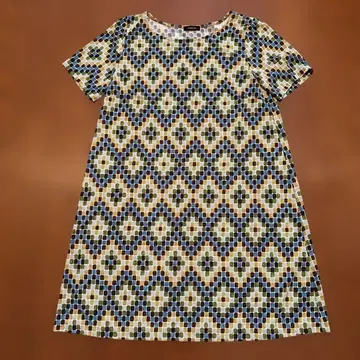 TABASA 기하학 패턴 반팔 튜닉 사이즈 36