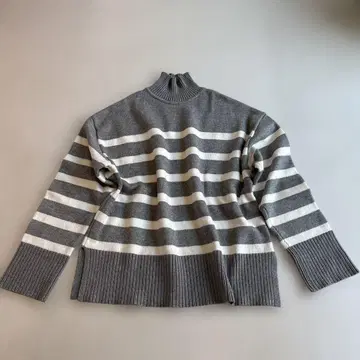 [새상품급] ZARA 보더 터틀 니트 그레이