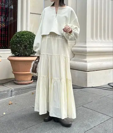 mystic 분또 맨투맨 티어드 원피스 SET size2