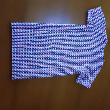 체크 무늬 트위드 반팔 미니 원피스