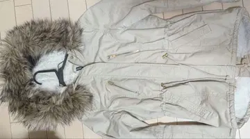 베이지 후드 부착 다운 자켓 H&M