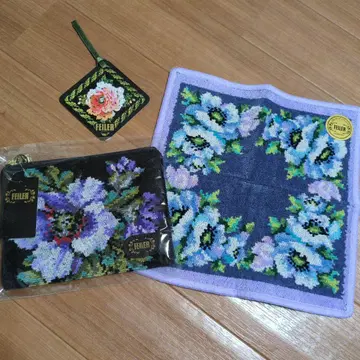 FEILER 꽃무늬 타월 손수건 & 파우치