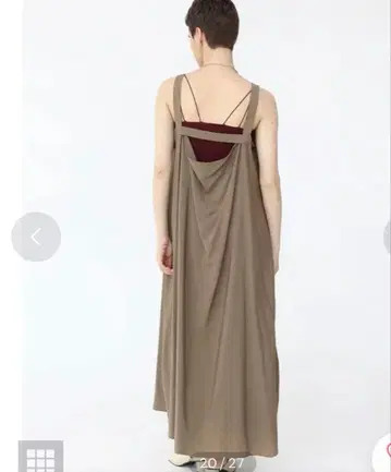 택 포함 새상품 Aga 스콧 클럽 개더넥 롱 원피스 모카