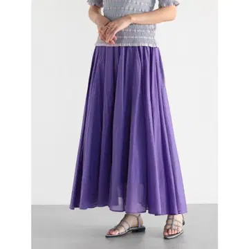 코튼 보일 볼륨 스커트 (퍼플)