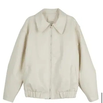 nugu 가죽 블루종 자켓 아이보리