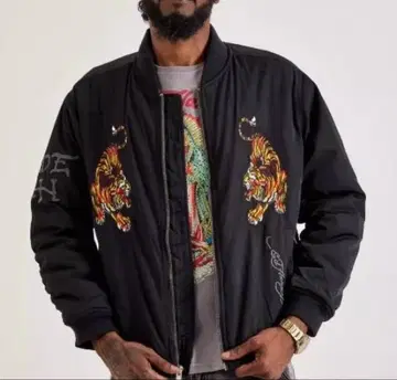 Ed Hardy 호랑이 자수 블루종 M과 L 사이즈 블랙
