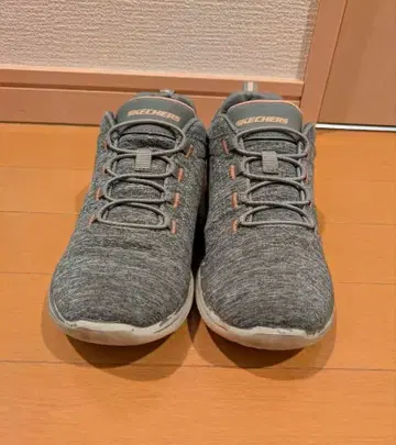 여성용 24cm SKECHERS 그레이 스니커즈