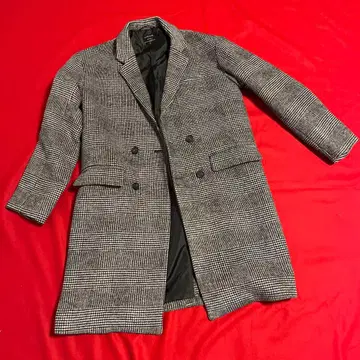 더블 브레스트 체스터 코트 체크 무늬 구제 의류