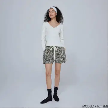 시루무린 허리 개더 Canvas 숏팬츠 M