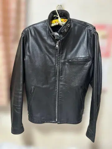 schott 샷 보아 라이너 부착 블랙 가죽 싱글 라이더 38