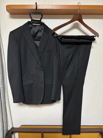 퍼펙트 수트 블랙 스트라이프 비즈니스 정장 A6 PSFA