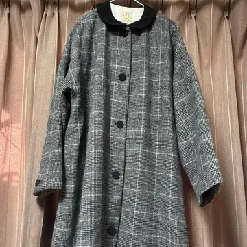 새상품급! Samansa Mos2 체크 무늬 롱 코트 F