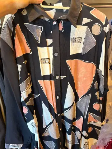 패턴 셔츠 구제 의류 남성용