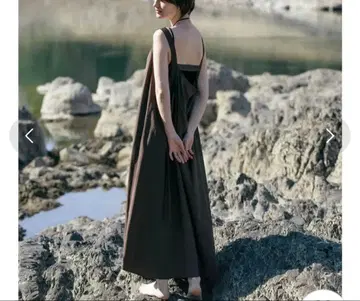 택 포함 새상품 Aga 스콧 클럽 개더넥 롱 원피스 브라운