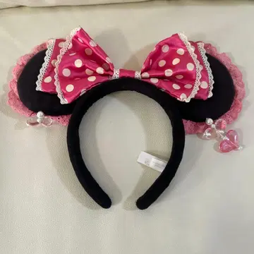 디즈니 머리띠 핑크 도트