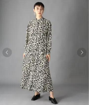 HARE 하레 스탠드 칼라 절개 맥시 원피스 롱 원피스 올 패턴 F