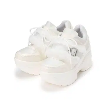 cs T&P 통굽 퍼 스니커즈 화이트