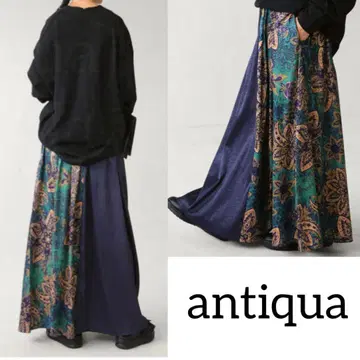 새상품급 antiqua 안티카 패턴 롱 스커트 somari n'Or