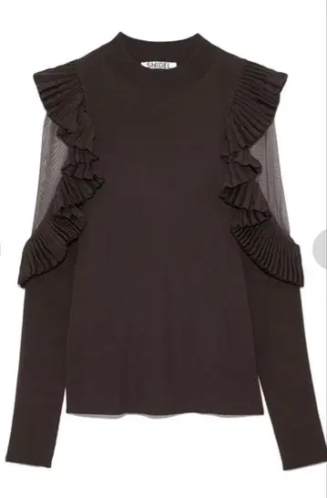 SNIDEL 플리츠프릴 슬리브 니트 풀오버