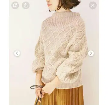 IENA 다이아 무늬 보틀넥 풀오버 니트 베이지