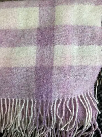 FURLA 체크 무늬 머플러 퍼플 계열