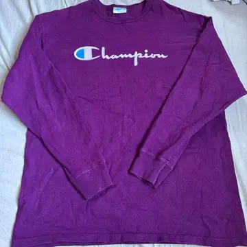 Champion 퍼플 롱 슬리브 T셔츠 L
