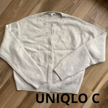 유니클로C 캐시미어 크루넥 숏 가디건 M 화이트