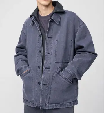 유니클로 U 오버 사이즈 컬러 데님 자켓 그레이 XL