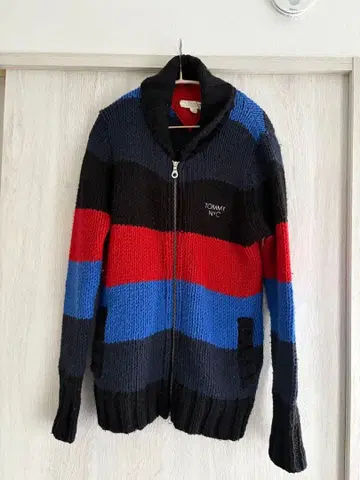 TOMMY 스트라이프 가디건 L