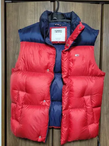TOMMY HILFIGER 다운 베스트 빨간색 네이비