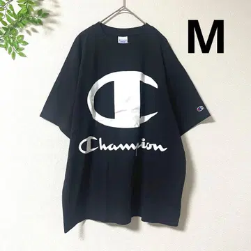 택 포함 새상품 챔피온 크루넥 빅 로고 T셔츠 반팔 M 블랙