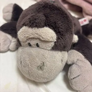 브라운 원숭이 봉제 인형 (지퍼 포함) 필통